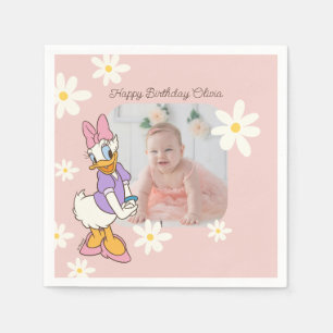 Retro Daisy Duck   Daisy First Birthday Napkin