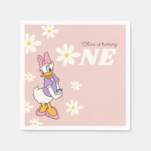 Retro Daisy Duck   Daisy First Birthday Napkin