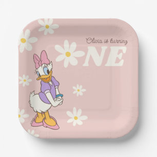 Retro Daisy Duck   Daisy First Birthday Paper Plate
