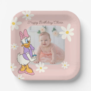 Retro Daisy Duck   Daisy First Birthday Paper Plate
