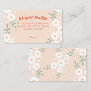 Retro Daisy Festival Diaper Raffle Insert Card