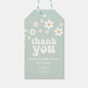 Retro Daisy floral Birthday Gift Tags