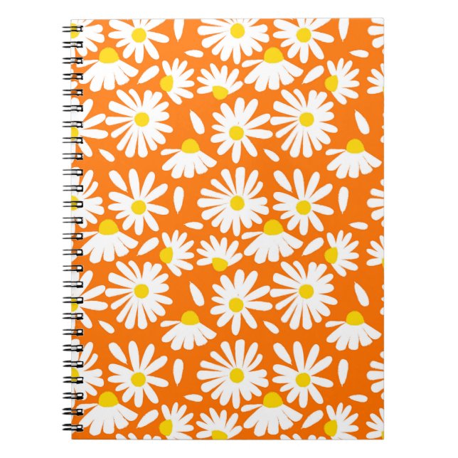 Retro daisy floral: orange vintage. notebook (Front)