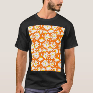 Retro daisy floral: orange vintage. T-Shirt