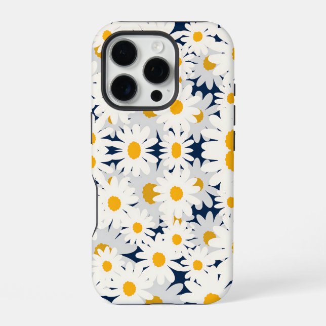 Retro Daisy Floral Pattern Beach Towel iPhone Case (Back)
