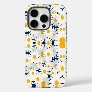 Retro Daisy Floral Pattern Beach Towel iPhone 16 Pro Case