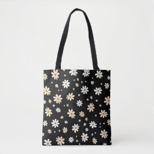 Retro Daisy Floral Pattern Boho Decorative Tote Bag