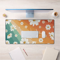 Retro Daisy Floral Rainbow Monogram
