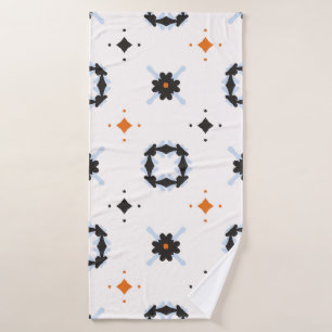 Retro Daisy Floral vintage Pattern Hand Drawn, Sea Bath Towel