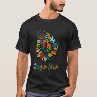 Retro Daisy Flower Peace Sign Hippie Soul T-Shirt