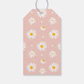 Retro Daisy Flowers Blush Pink Baby Shower Gift Tags (Back)