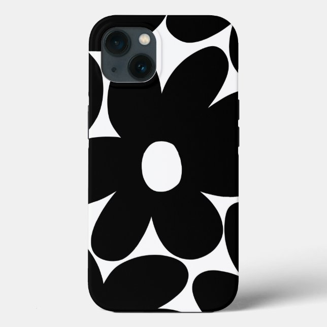 Retro Daisy Flowers in Black & White #1 #floral  Case-Mate iPhone Case (Back)