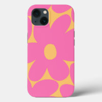 Retro Daisy Flowers in Pink Pale Marigold #1 #art