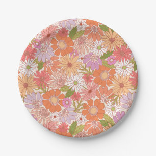 Retro Daisy Garden       Paper Plate