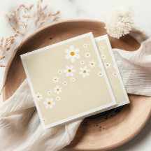 Retro Daisy Groovy bridal shower Napkins