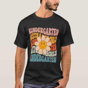 Retro Daisy Groovy Colourful Kindergarten Teacher  T-Shirt