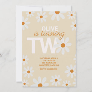 Retro Daisy Invitations de fête d'anniversaire