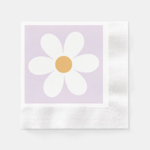 Retro daisy lilac boho napkin