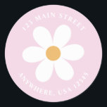 Retro daisy lilac boho return address label<br><div class="desc">Retro inspired first birthday return address labels with 70's style daisies and boho fonts and colours.</div>