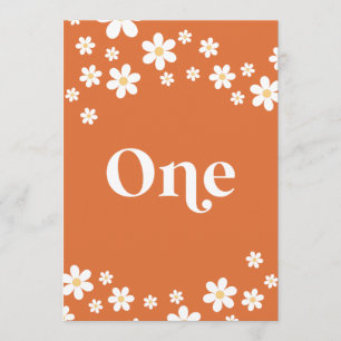 Retro daisy orange bridal shower table One Invitation