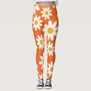 Retro Daisy Pattern Leggings