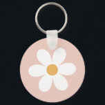 Retro daisy pink boho keychain<br><div class="desc">Retro inspired pink daisy k3y chain great for a party favour for your retro birthday party.</div>