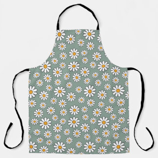 Retro Daisy Print Apron 