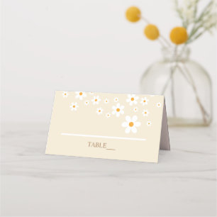 Retro Daisy Tan Place Card