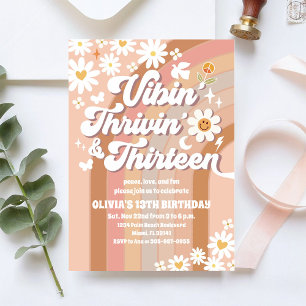 Retro Daisy Teen Birthday Invitation