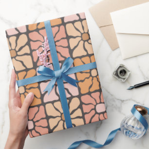 Retro Daisy Tiles Wrapping Paper