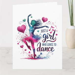 Retro Dance Just A Girl Who Loves to Dance Card