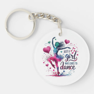 Retro Dance Just A Girl Who Loves to Dance Keychain