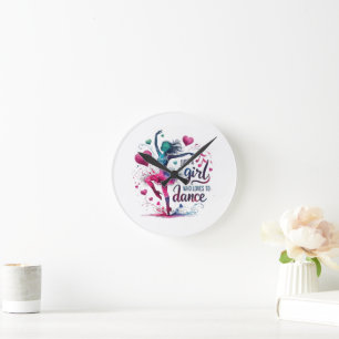 Retro Dance Just A Girl Who Loves to Dance Round Clock