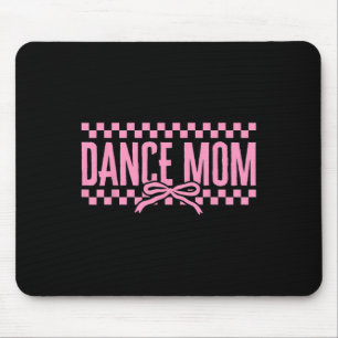 Retro Dance Mom Coquette Bow Chequered Dance Mama  Mouse Pad