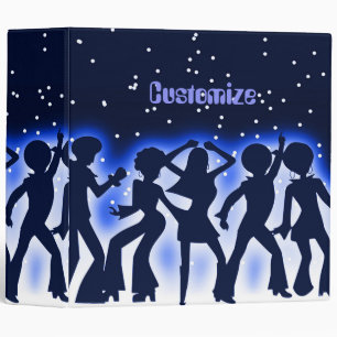 Retro Dance Party Blue Binder