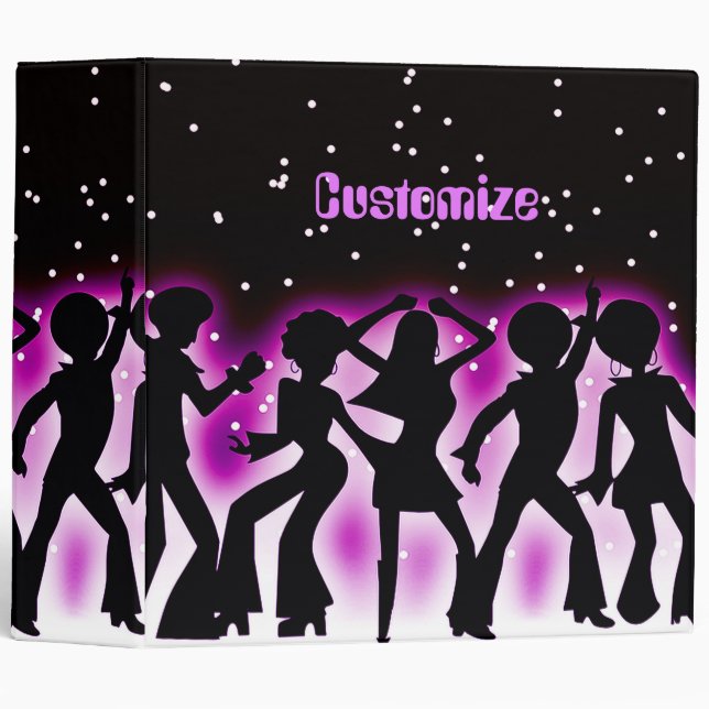 Retro Dance Party Pink Binder (Front/Spine)