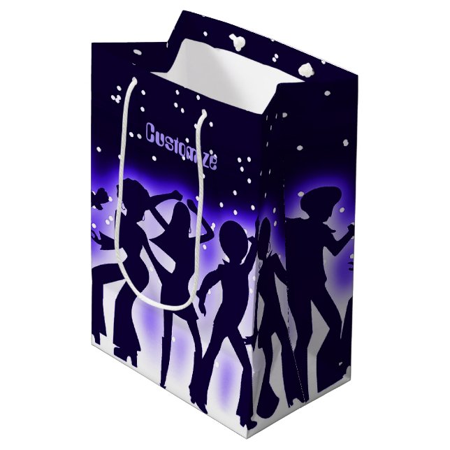 Retro Dance Party Purple Medium Gift Bag (Front Angled)