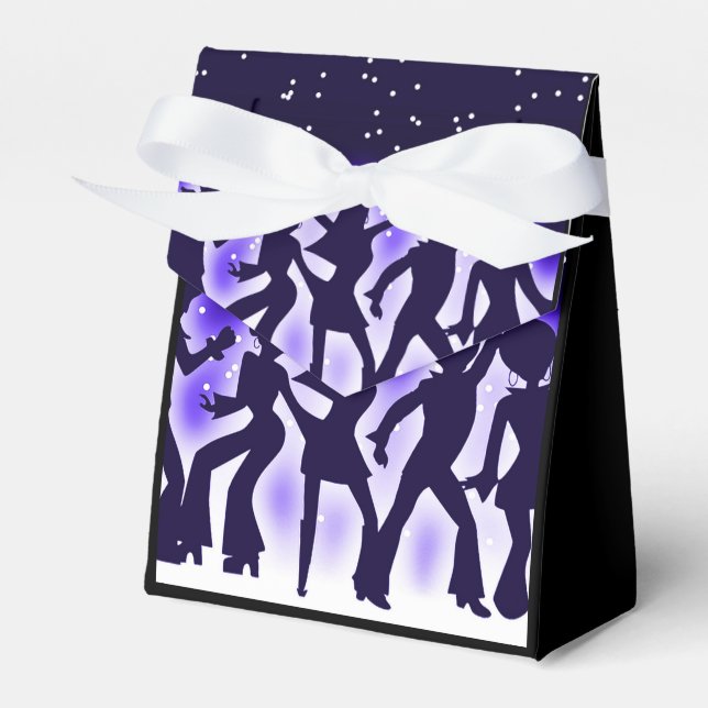 Retro Dance Party Purple Tent  Favor Box (Front Side)