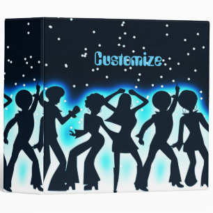 Retro Dance Party Teal Binder