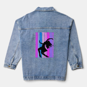 Retro Dance Womens Birthday Vintage Dancing Squad Denim Jacket