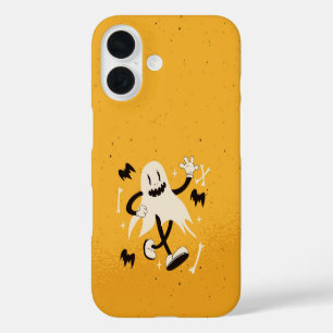 Retro Dancing Ghost Cute Halloween iPhone 16 Case
