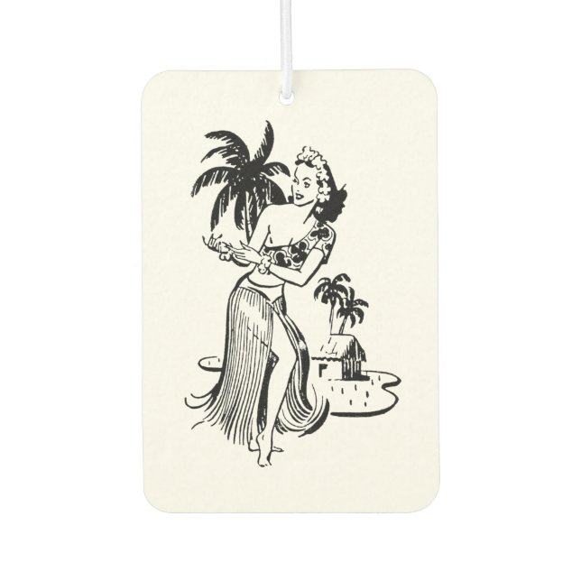 Retro Dancing Hula Girl Air Freshener (Front)