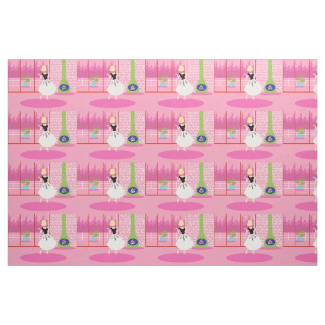 Rétro dans le tissu rose (Yard)