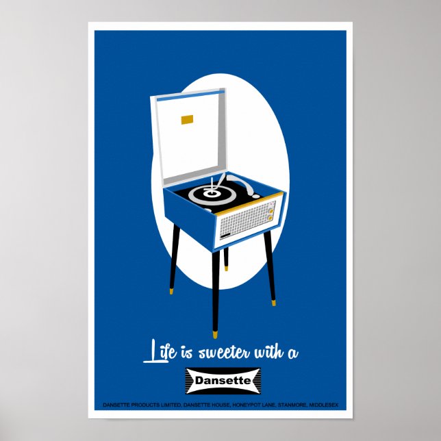 Retro Dansette lecteur de disques Pop Art poster (Devant)