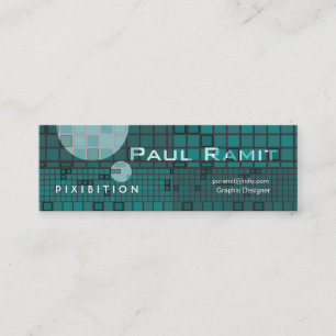Retro Dark Blue Space Mosaic Hi tech Business Card