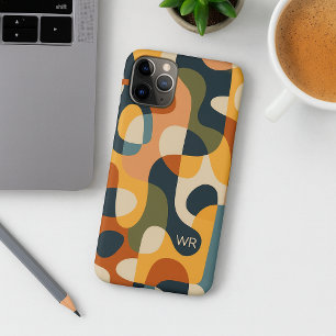Retro Dark Colors Amorphous Shapes Art Pattern iPhone 11 Pro Max Case