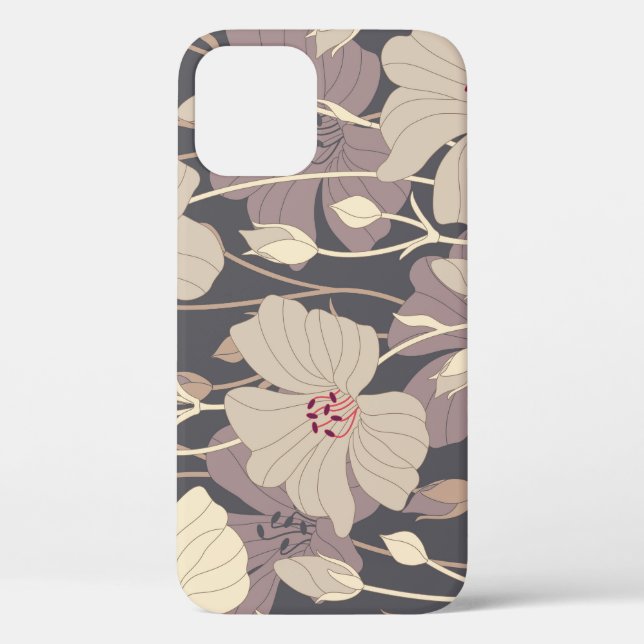 Retro Dark Floral: Seamless Pattern Case-Mate iPhone Case (Back)