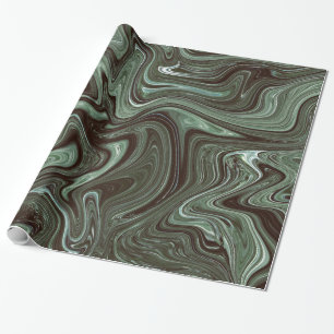 Retro Dark Green Marble Wrapping Paper