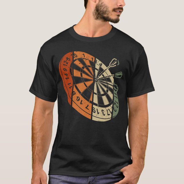 Retro Dartboard Bullseye Darts T-Shirt (Front)