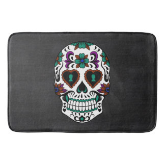 Retro Day of the Dead Sugar Skull Bath Mat